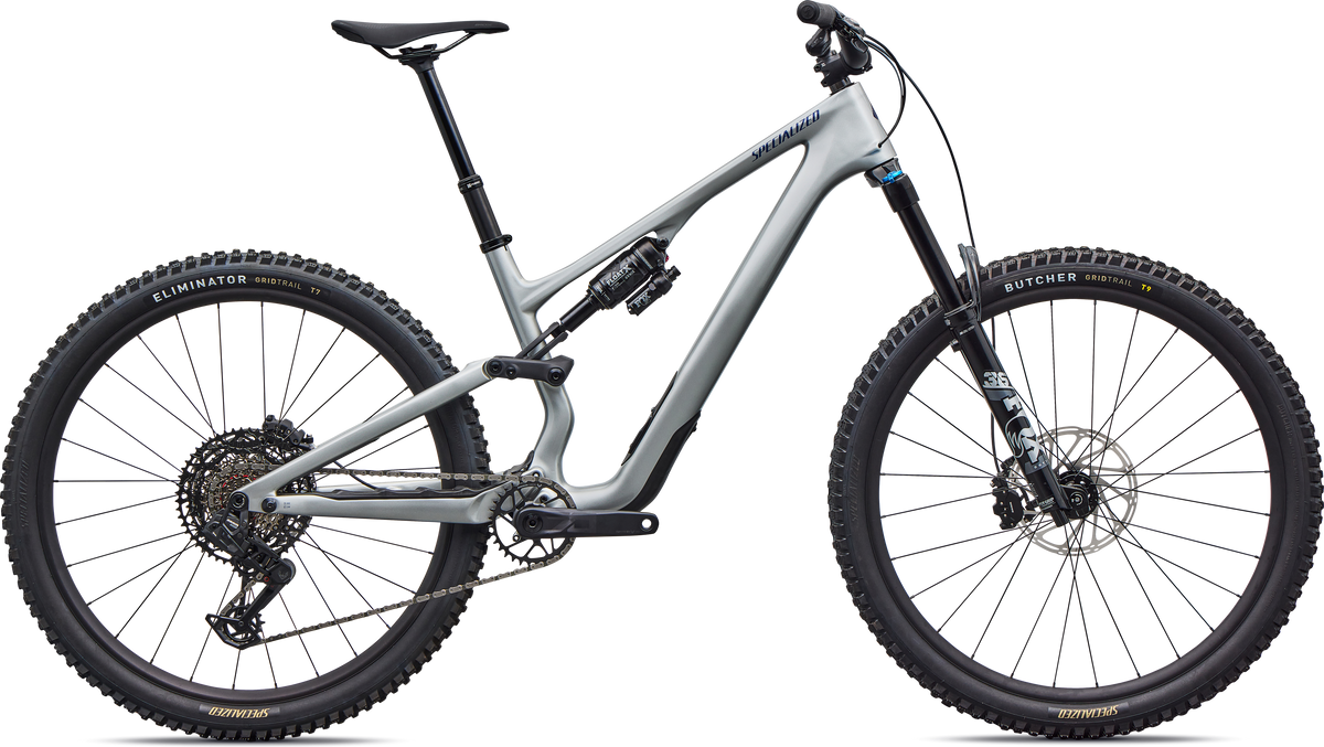 Specialized Stumpjumper 15 EVO Comp AXS – Gloss Shadow Silver / Majesty Blue Metallic