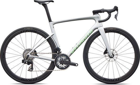 Specialized Tarmac SL9 Expert AXS – Gloss Silver Dust / Powder Lime