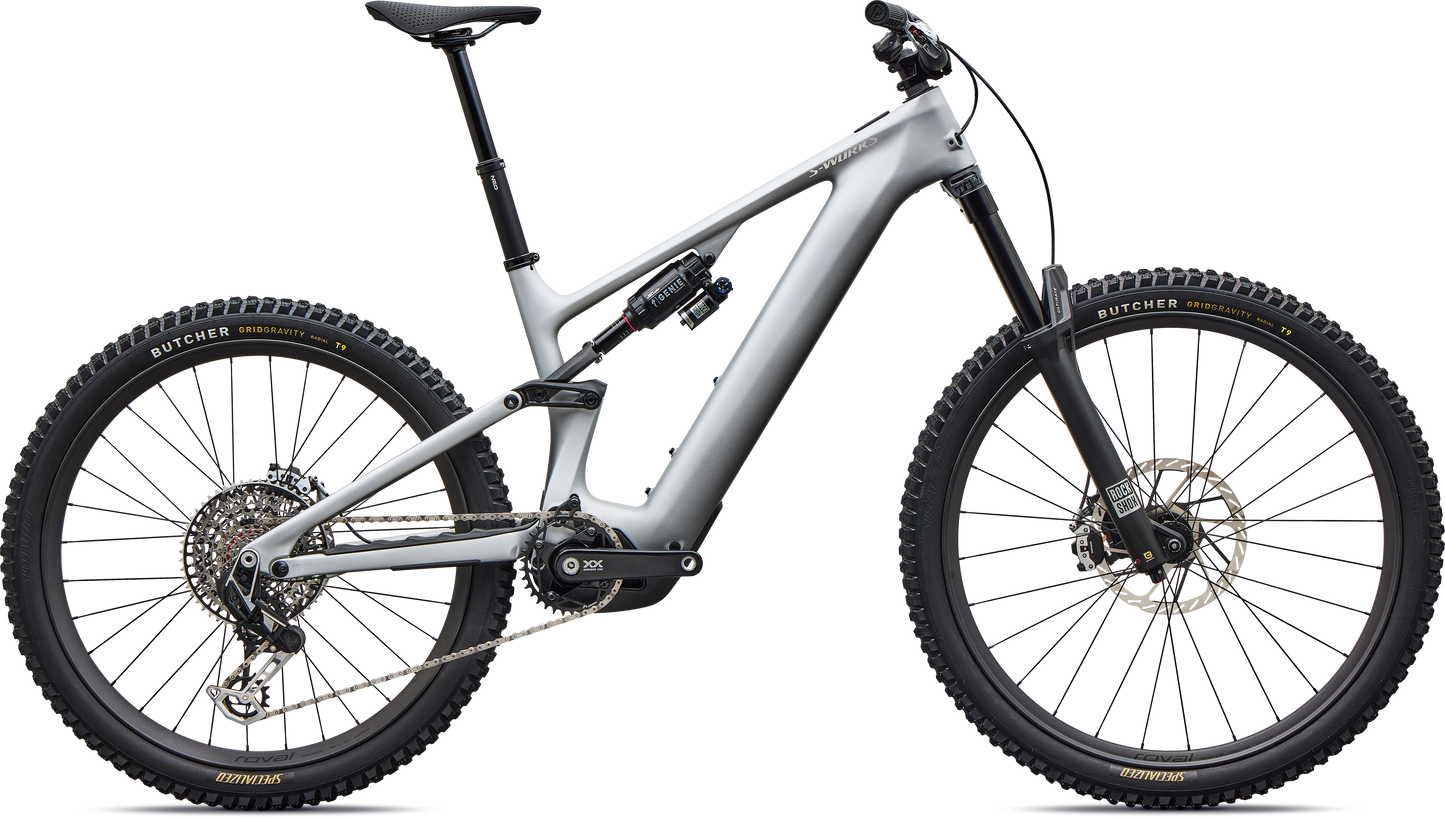 Specialized S-Works Turbo Levo 4 – Satin Silver Dust / Black Pearl / Gloss Chrome