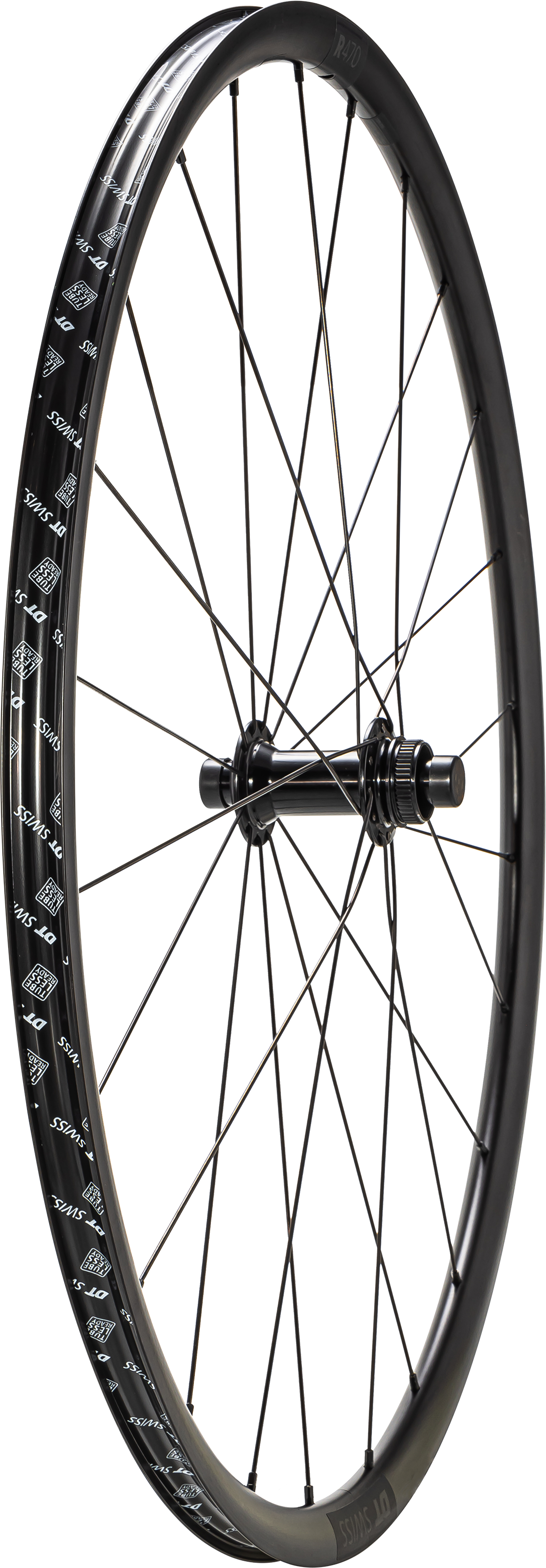 Specialized Whl Dt-R470 V2, 700c, Front, Alloy, Ta, 12x100mm, Disc, Centerlock, 24h - Black W/ Charcoal Dcl