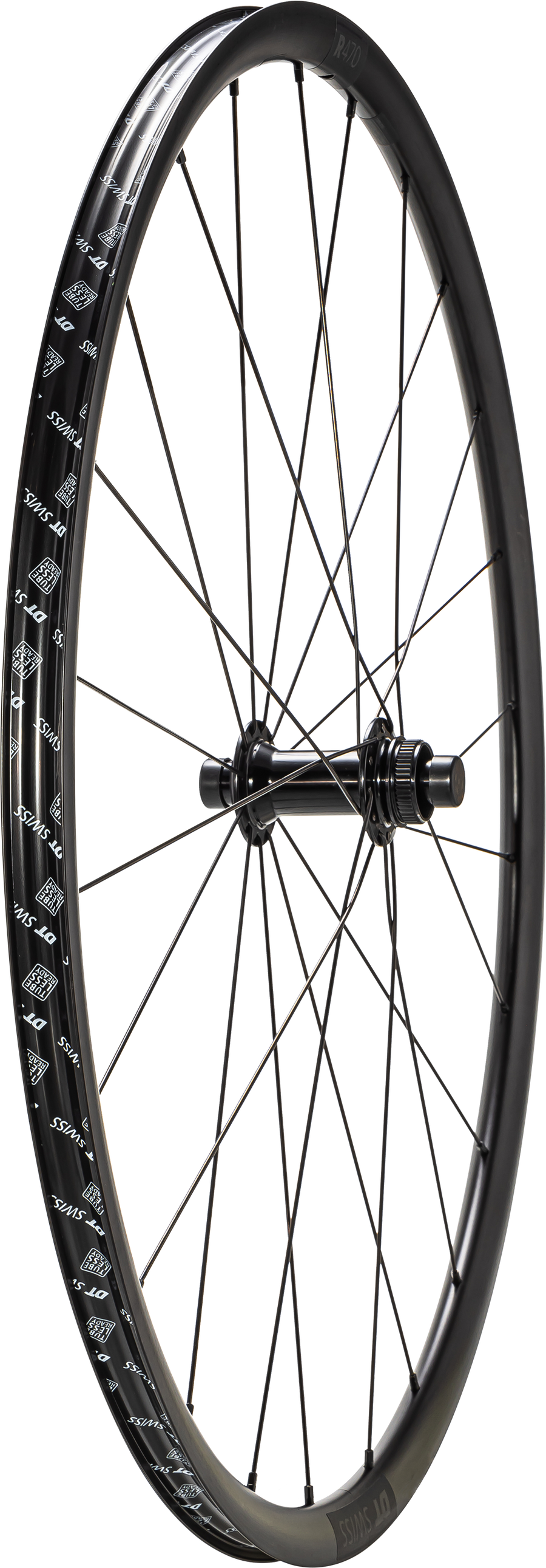 Specialized Whl Dt-R470 V2, 700c, Front, Alloy, Ta, 12x100mm, Disc, Centerlock, 24h - Black W/ Charcoal Dcl