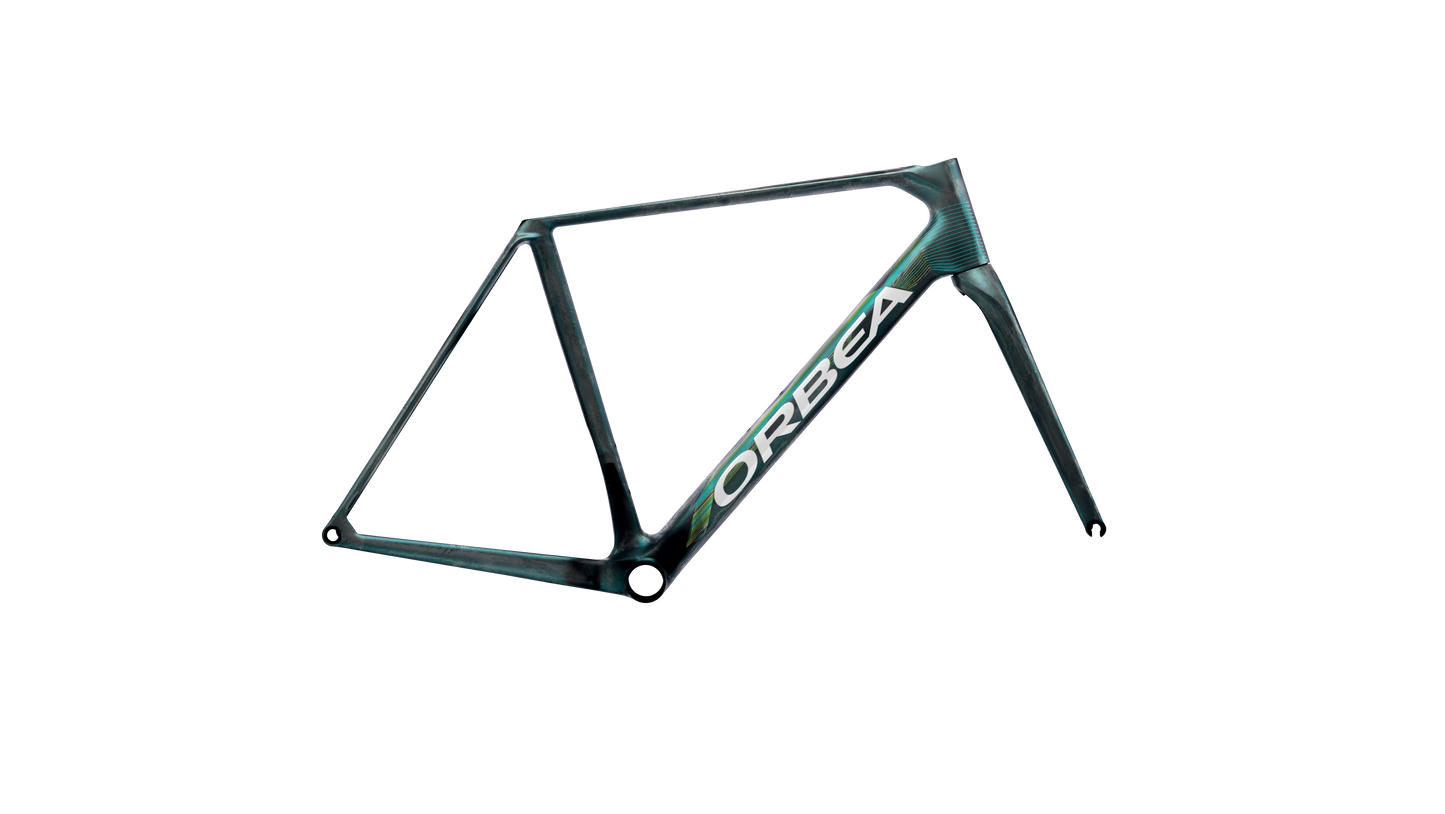 Orbea Orca OMX Frameset – Escape Green - Carbon View Matt