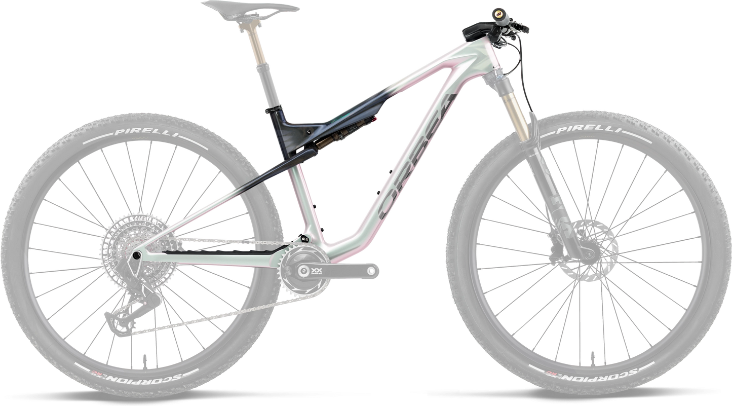 Orbea Oiz OMX Frameset – Iris White - Seaweed Carbon View (Gloss)
