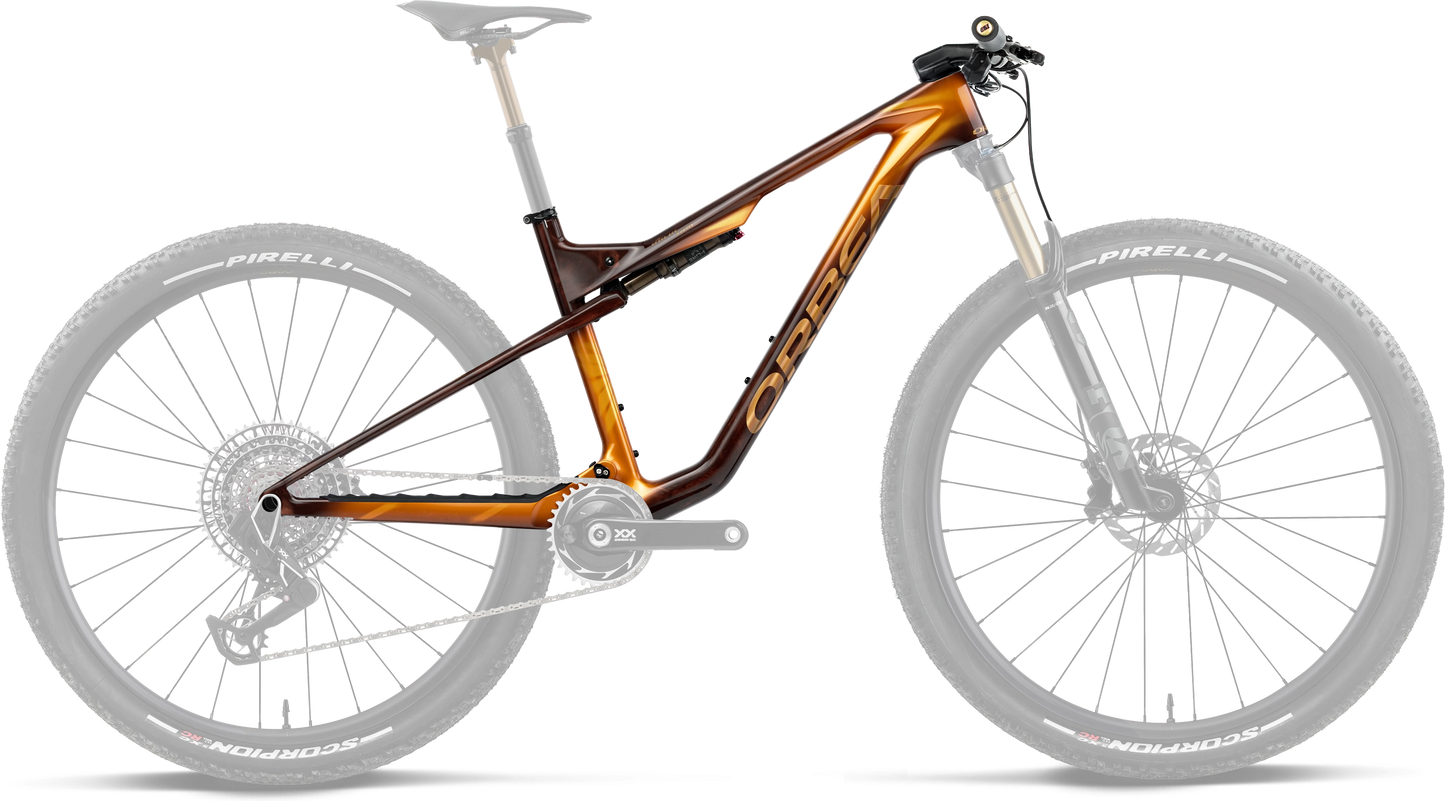 Orbea Oiz OMX Frameset – Caramel Carbon View - Leo Orange (Gloss)