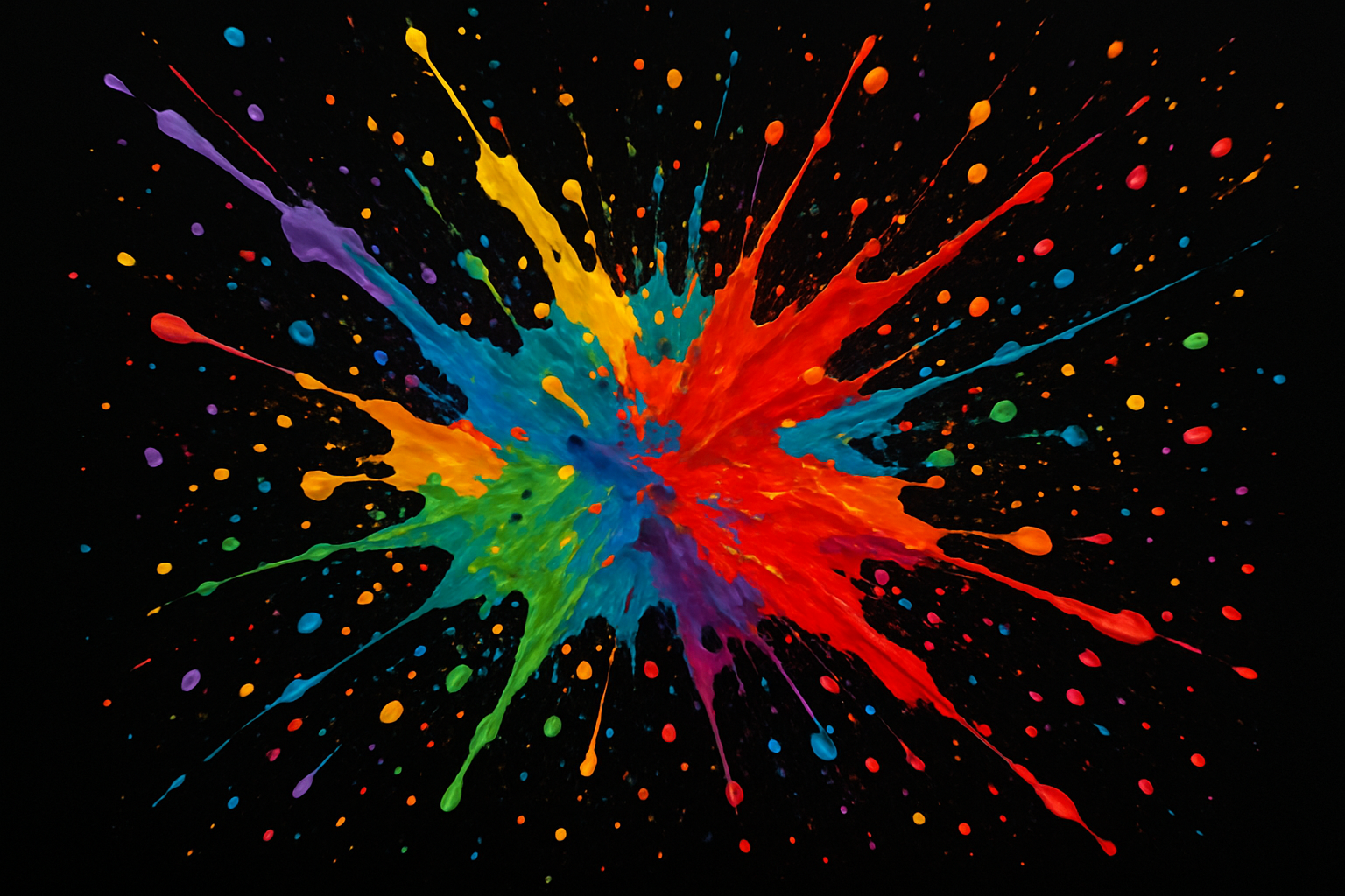 black background with color paint splashes